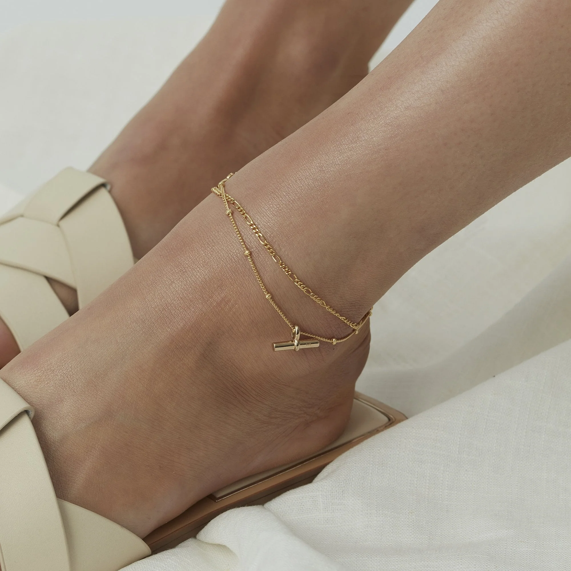 T-Bar Anklet Silver - Image 2
