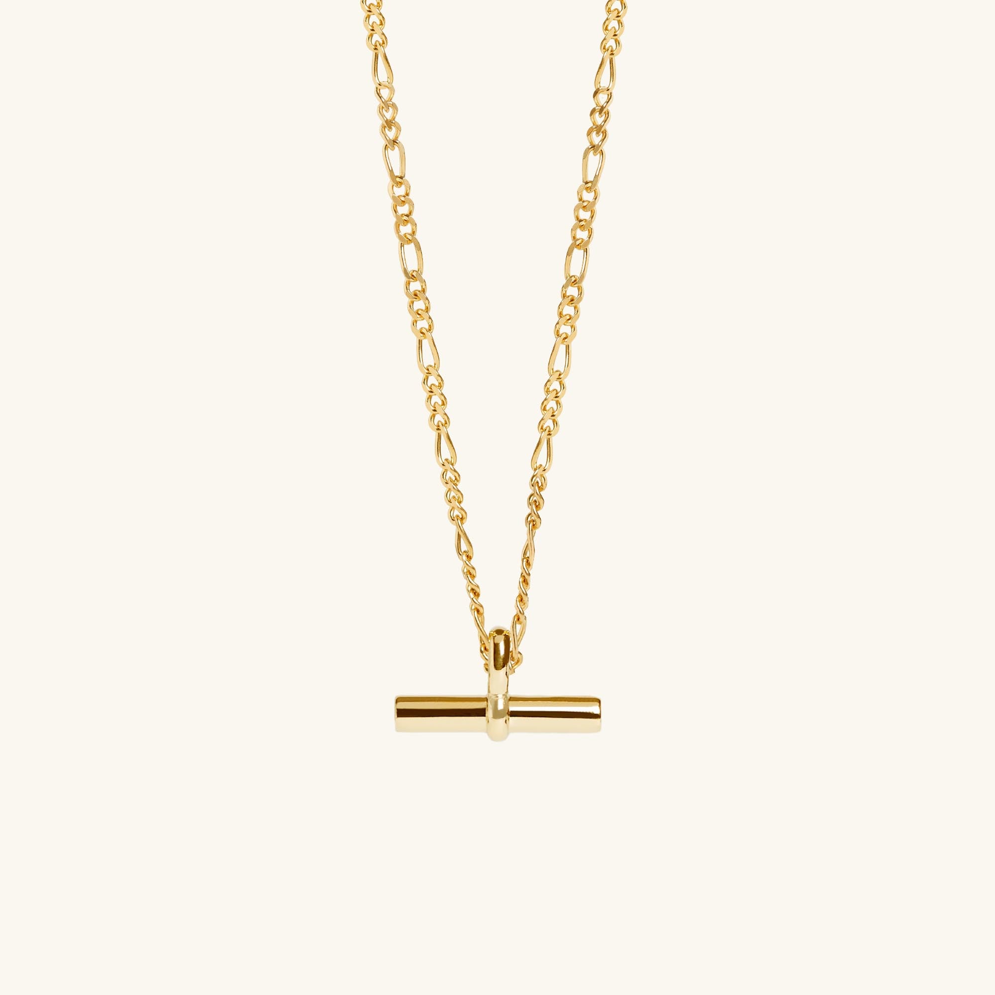 T-Bar Necklace Gold - Image 3