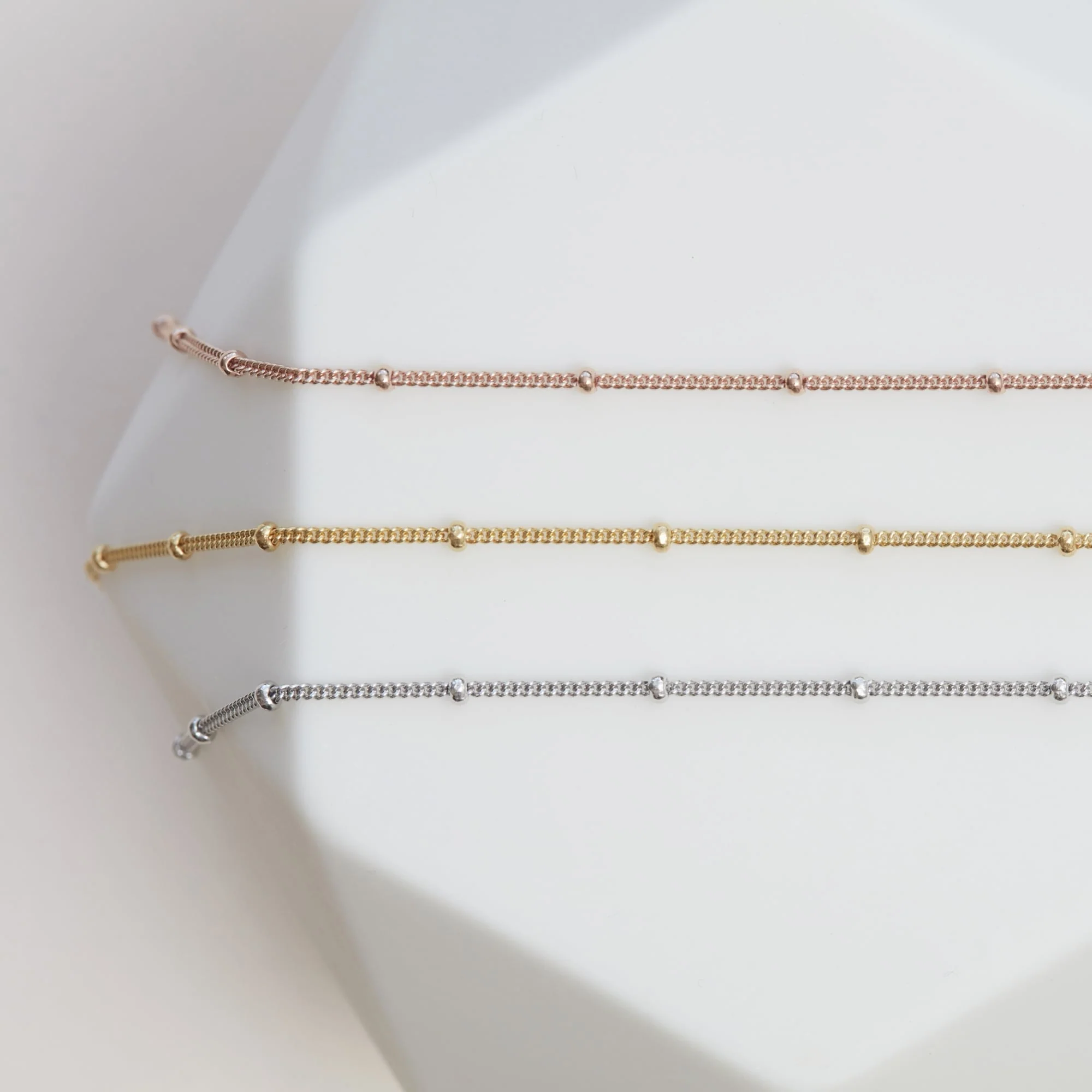Bead Chain Necklace Sterling Silver - Image 3