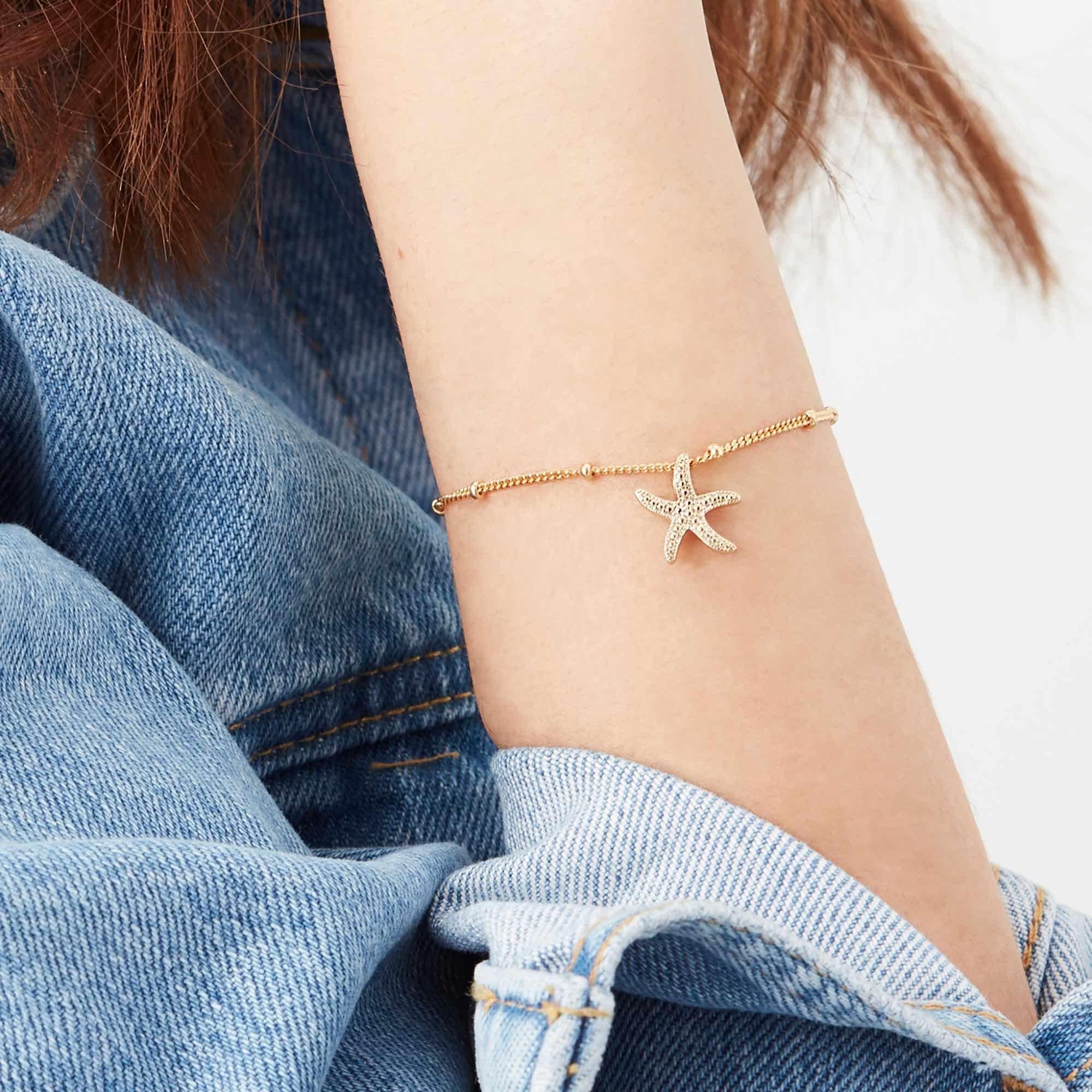 Starfish Bead Bracelet Gold - Image 2
