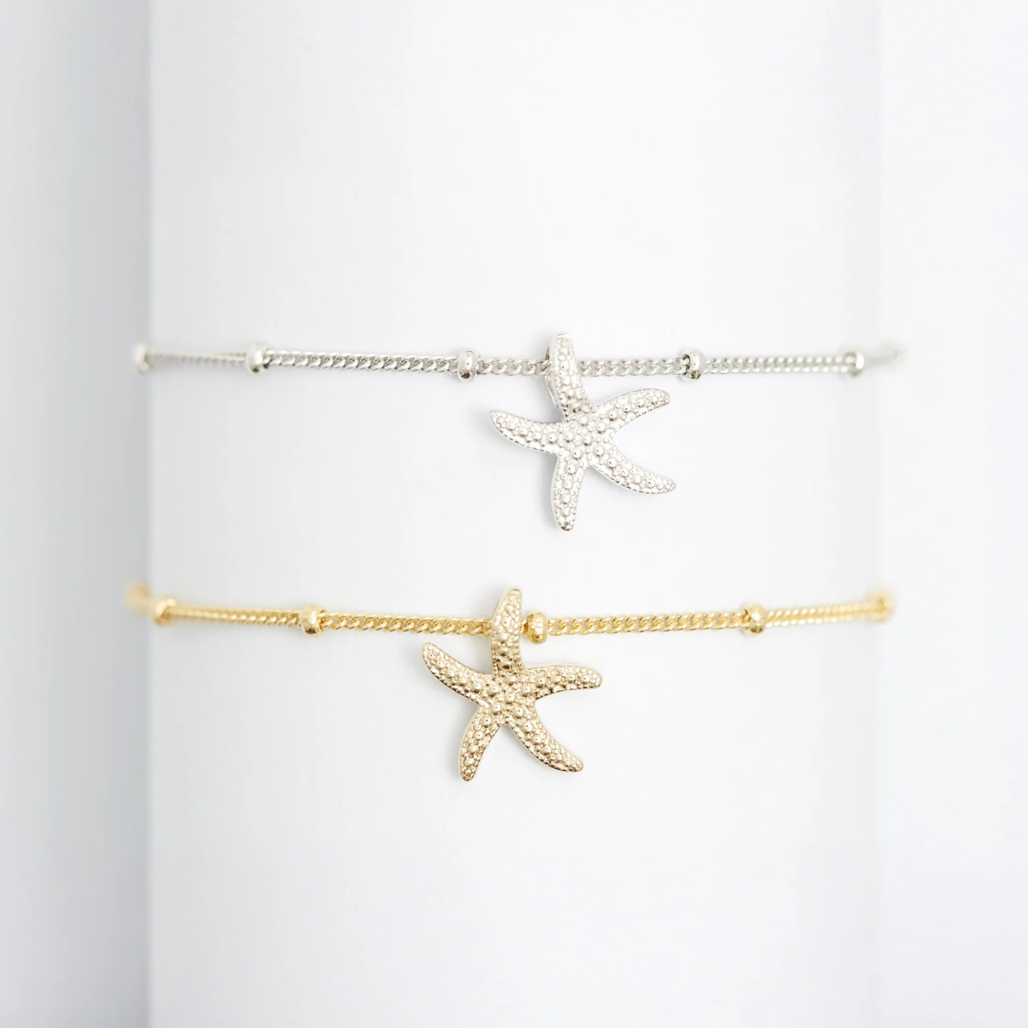 Starfish Bead Bracelet Silver - Image 3