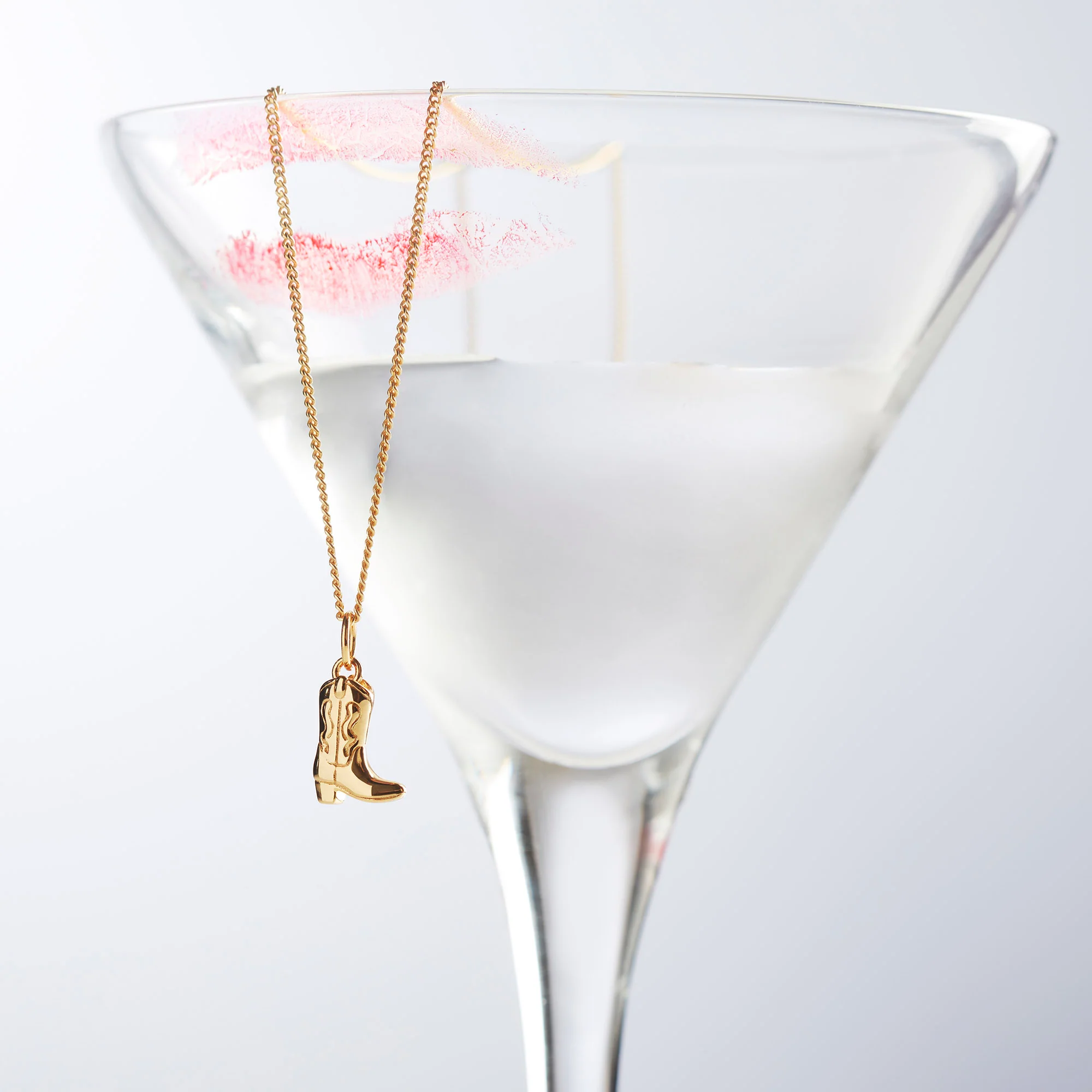Cowboy Boot Necklace Gold - Image 3