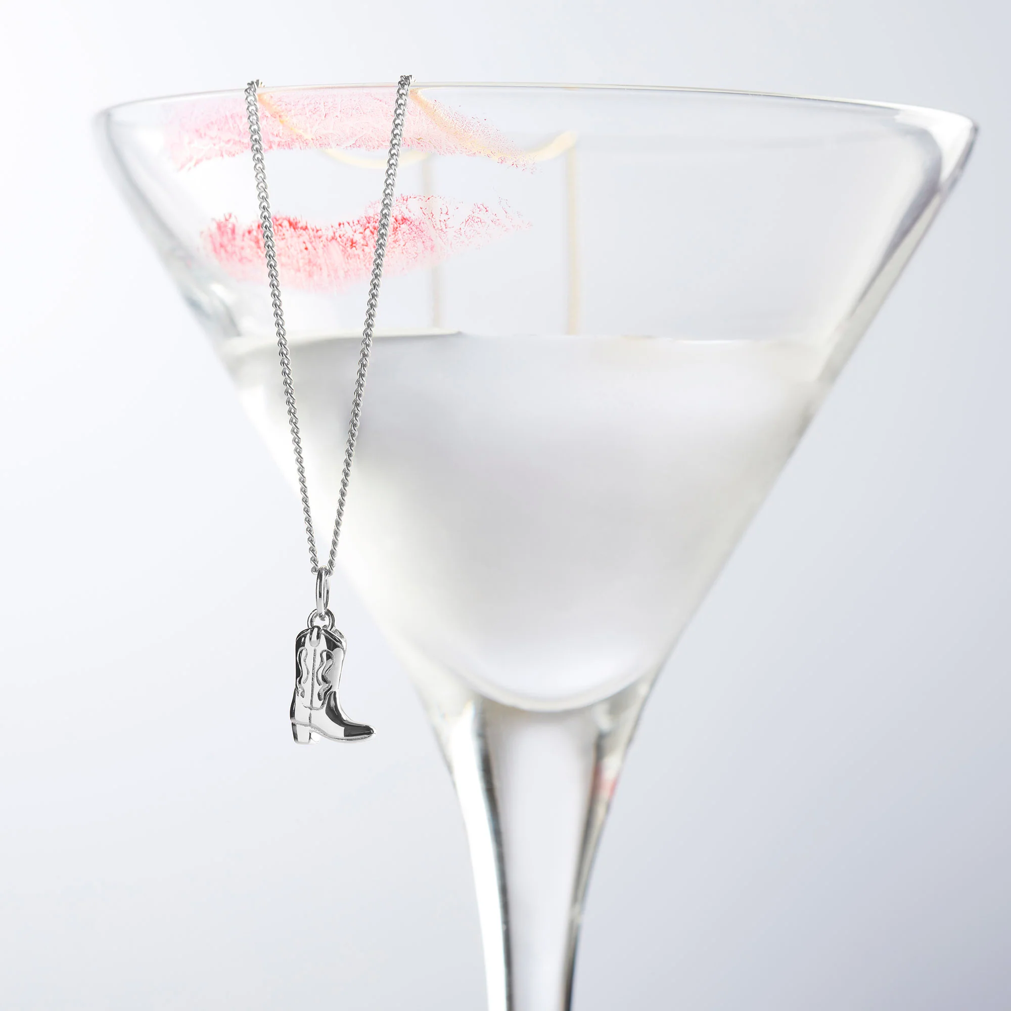 Cowboy Boot Necklace Silver - Image 3