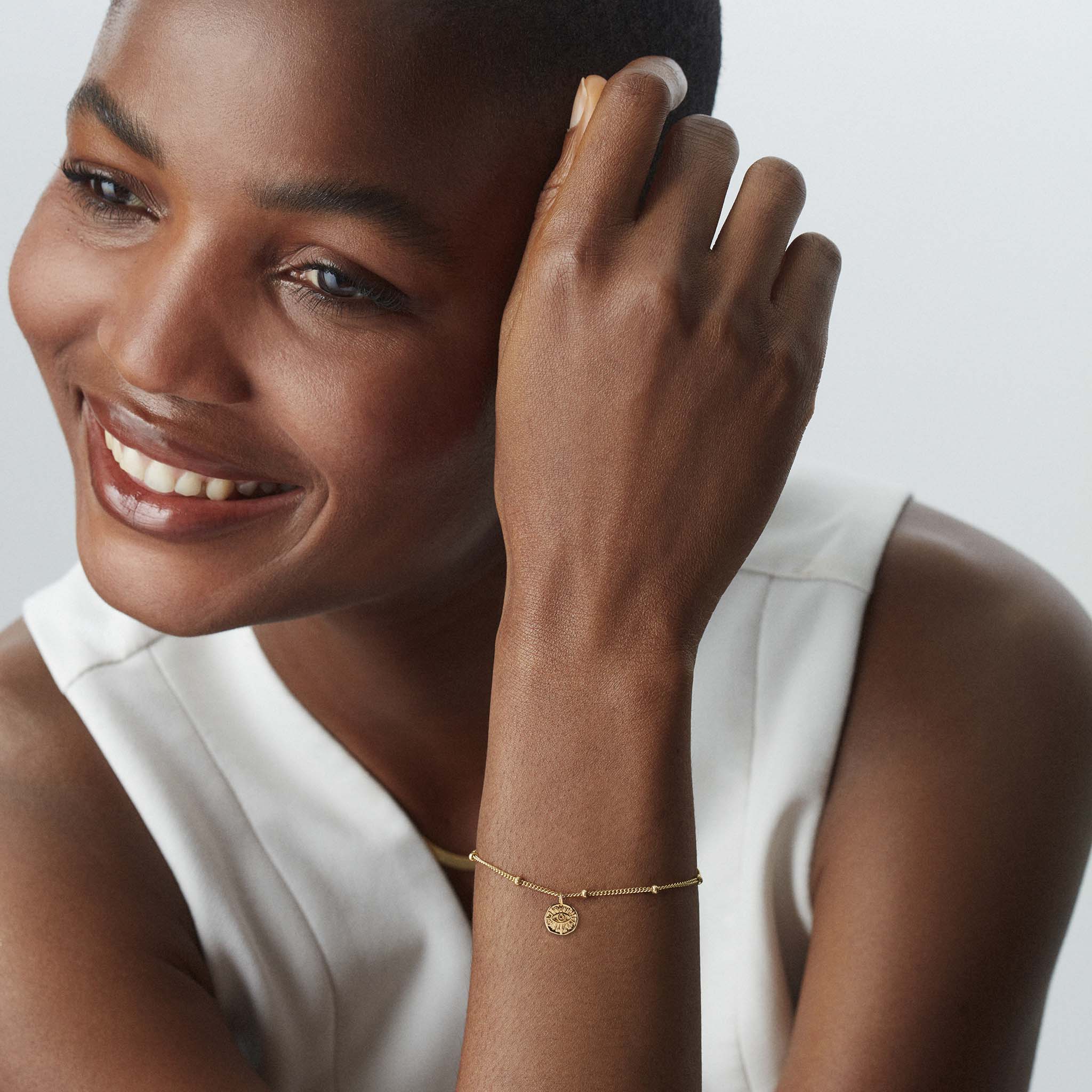 Evil Eye Bracelet Gold - Image 2