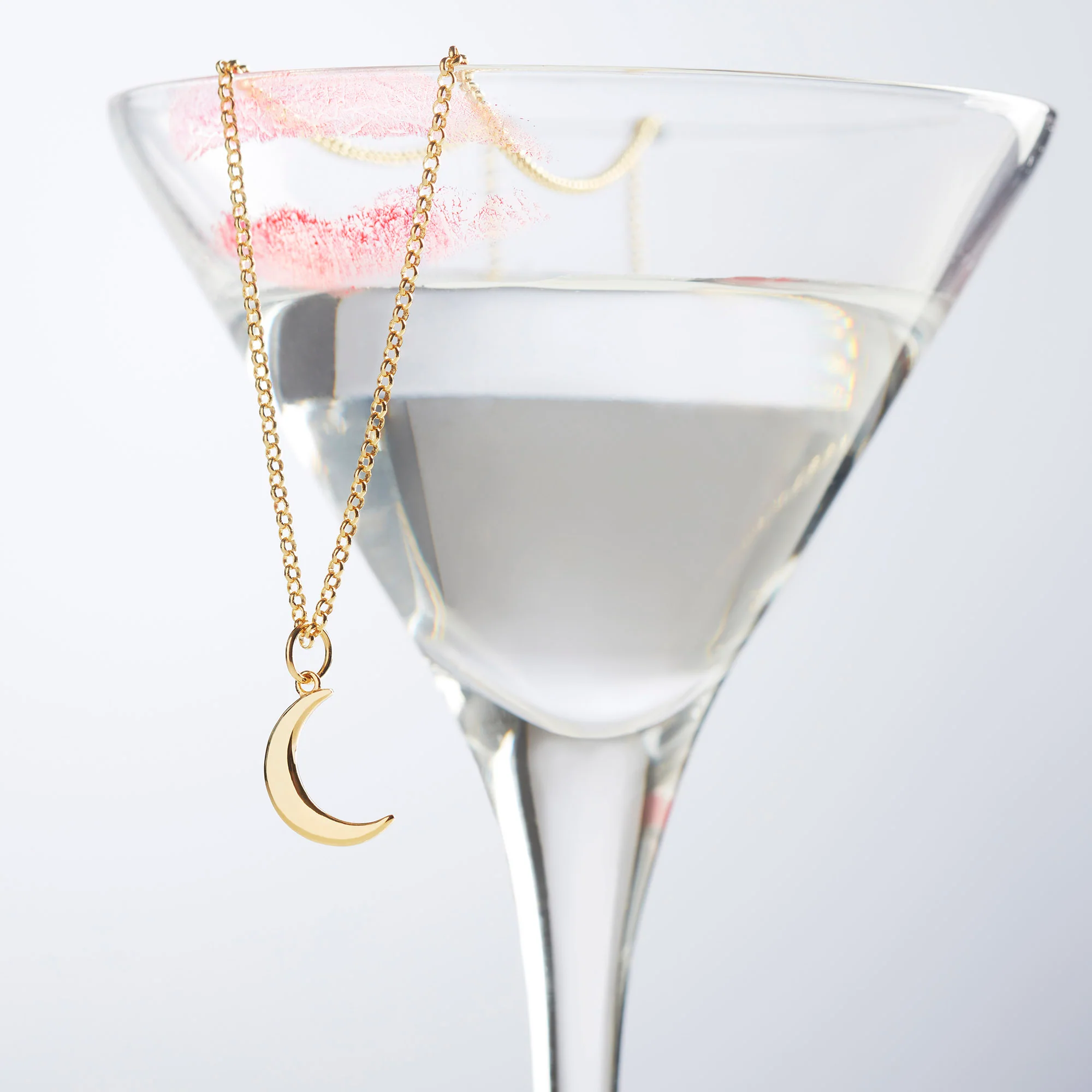 Mini Crescent Moon Necklace Gold - Image 3
