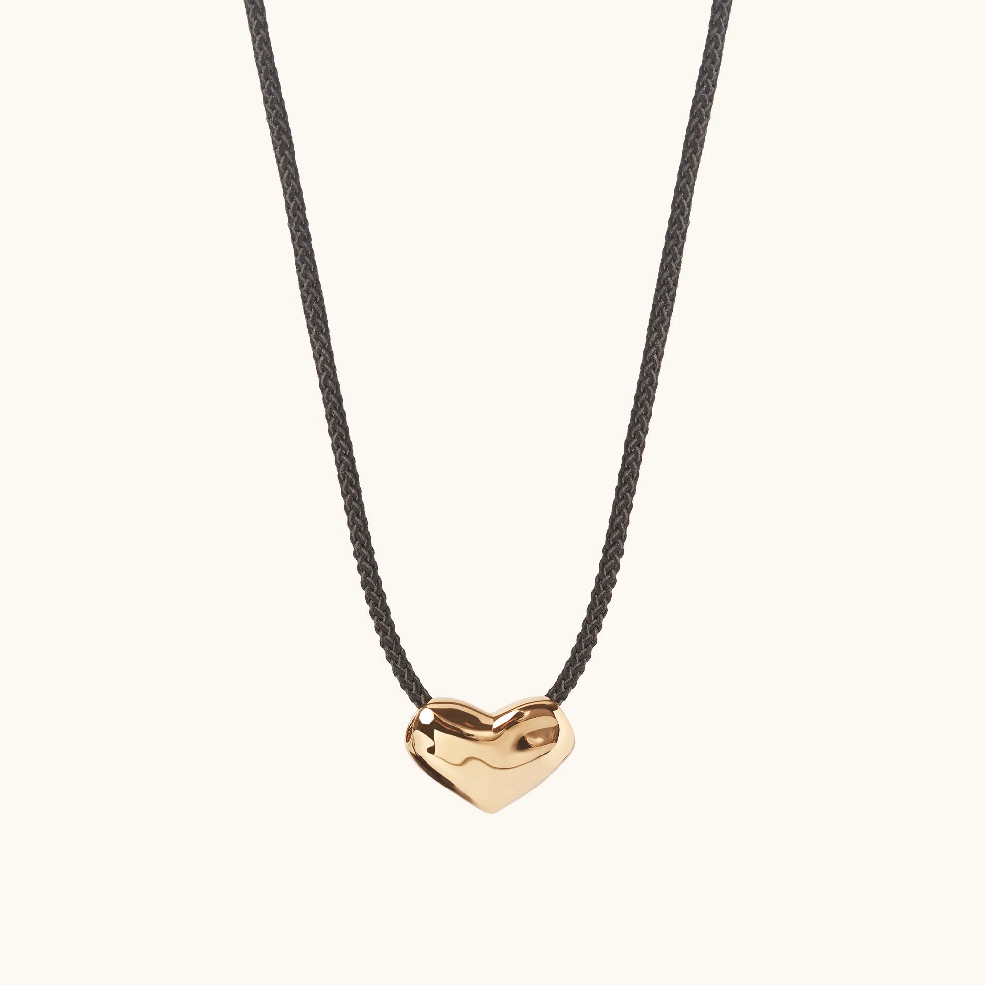 Heart Cord Necklace Gold