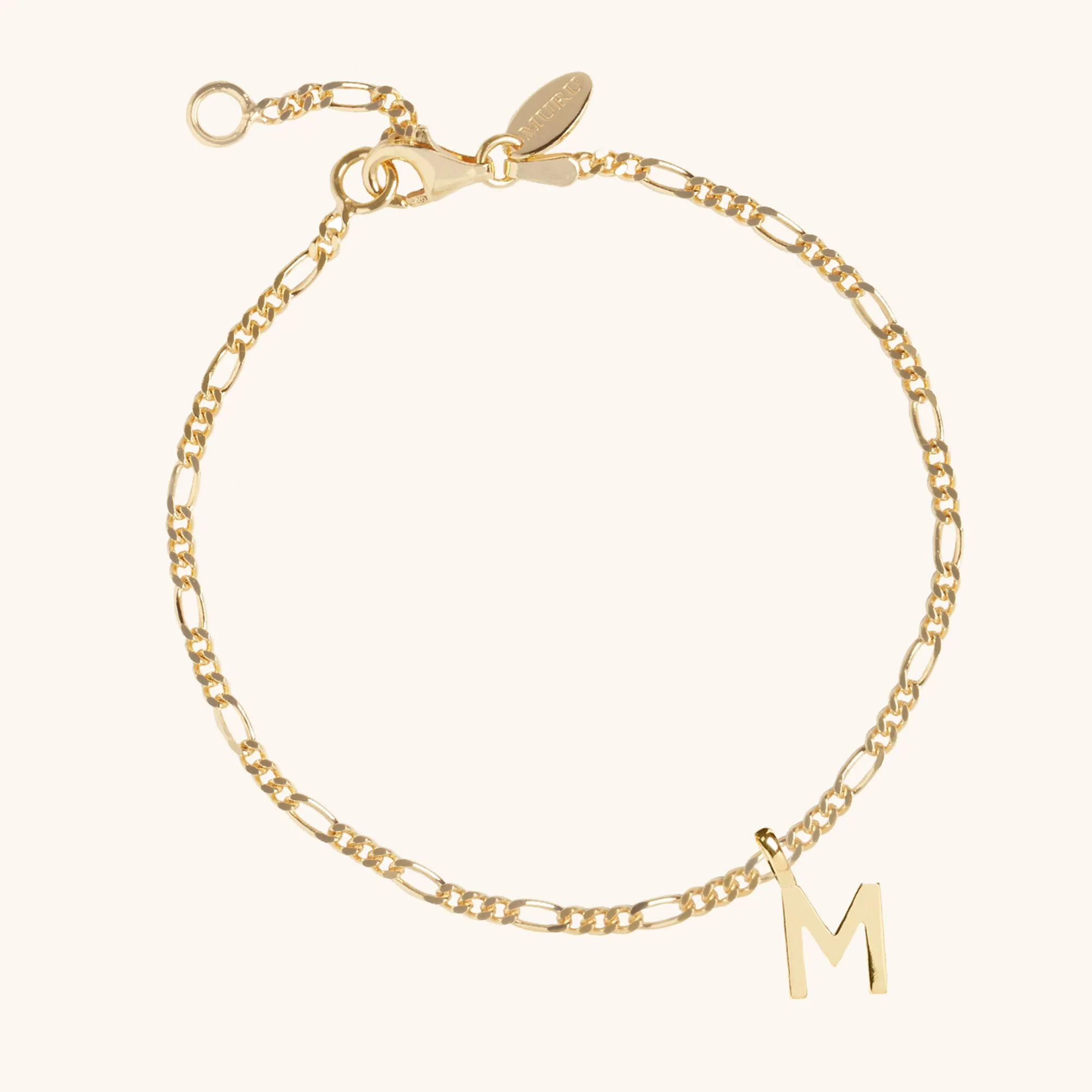 Letter Figaro Bracelet Gold