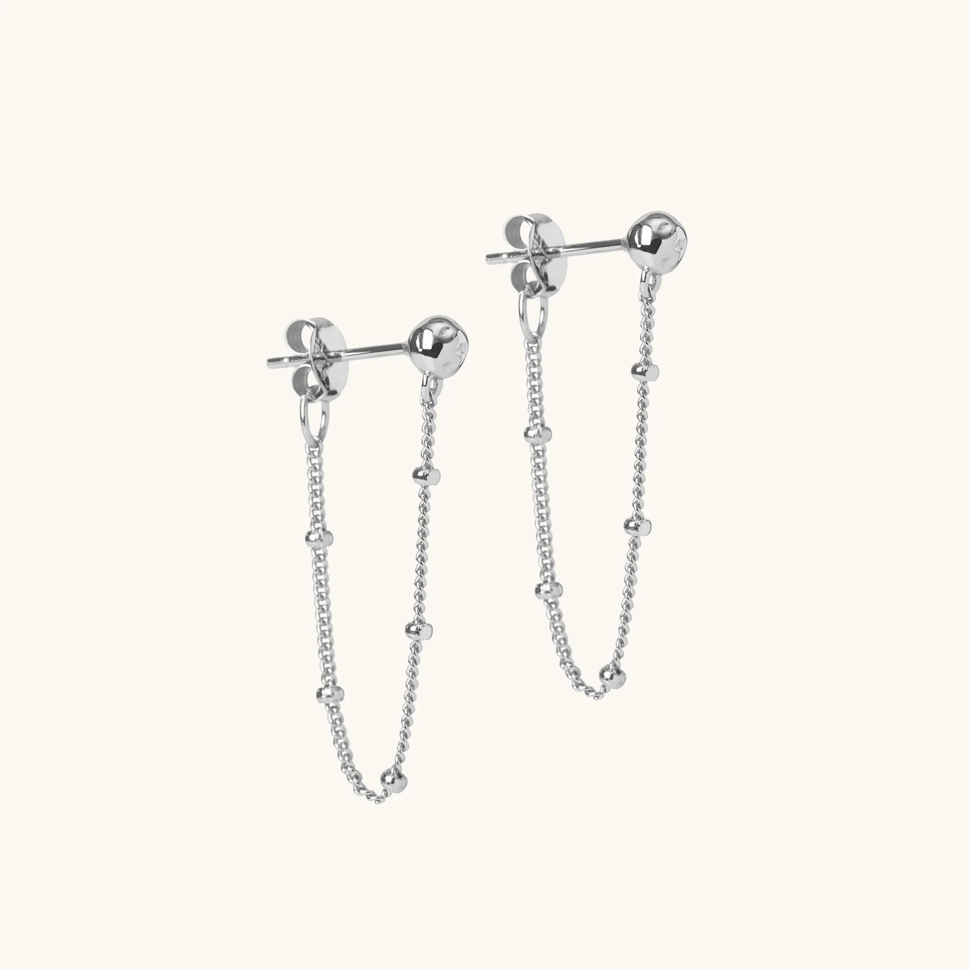 Lume Chain Earrings Silver