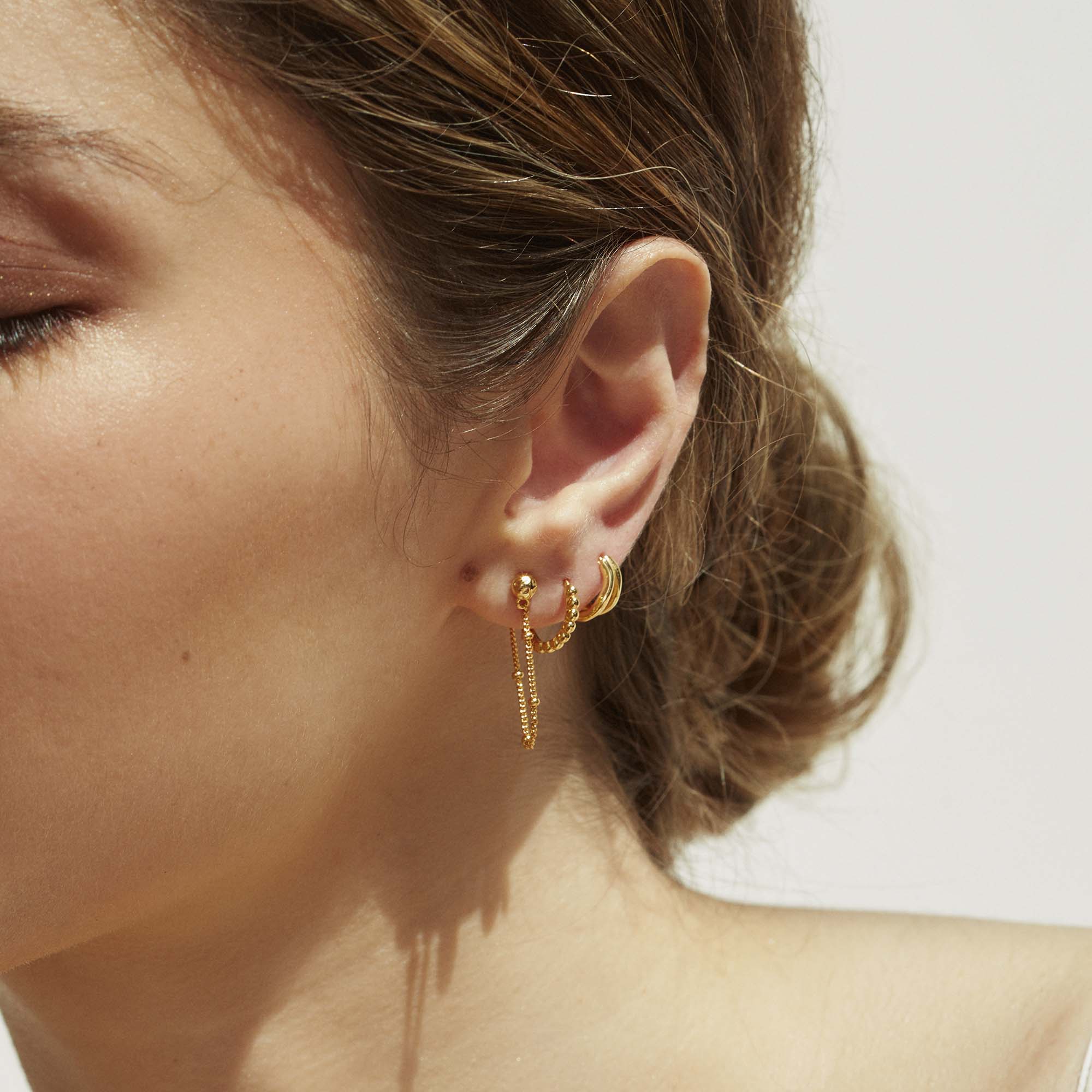 Lume Chain Earrings Silver - Image 2