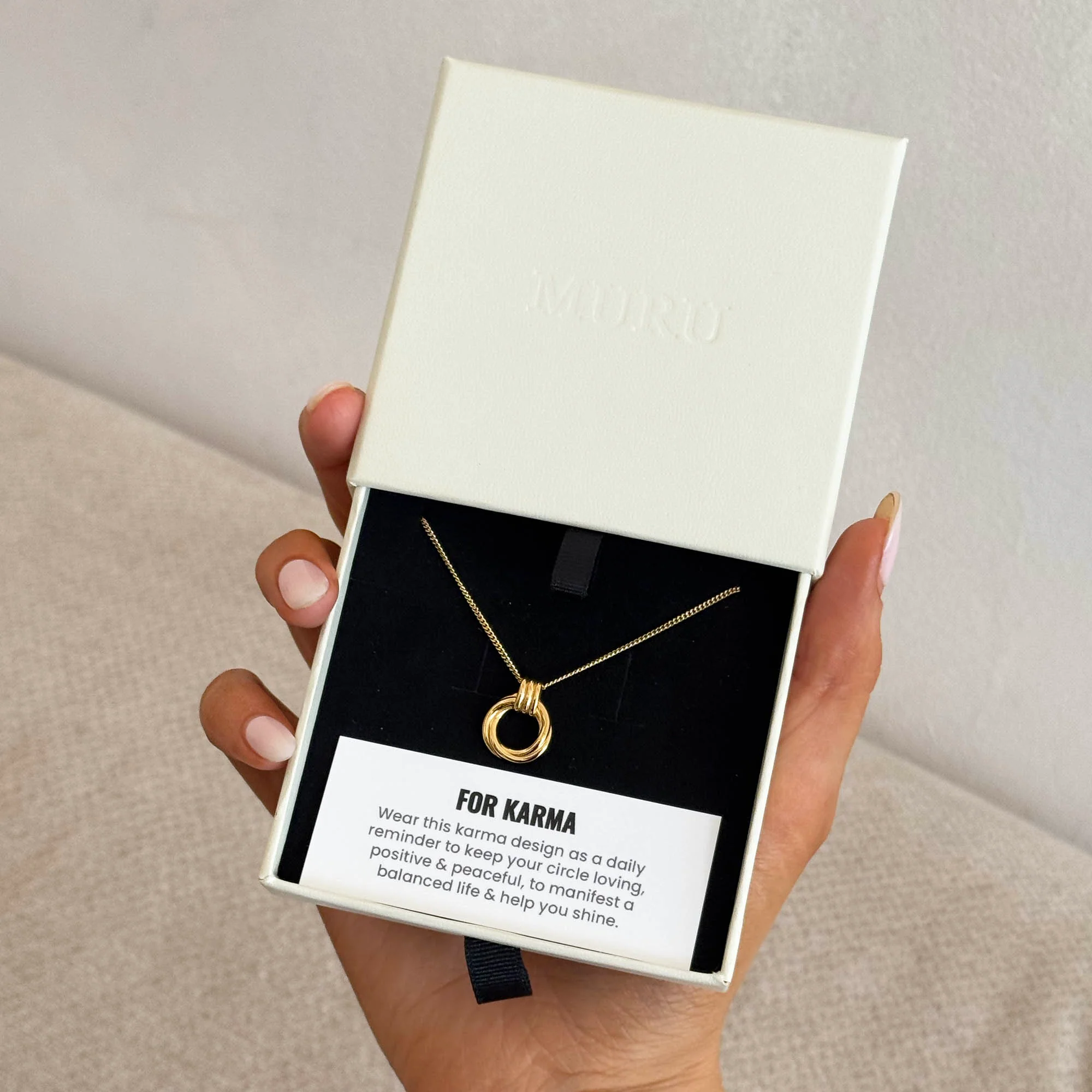 Mini Karma Necklace Gold - Image 4