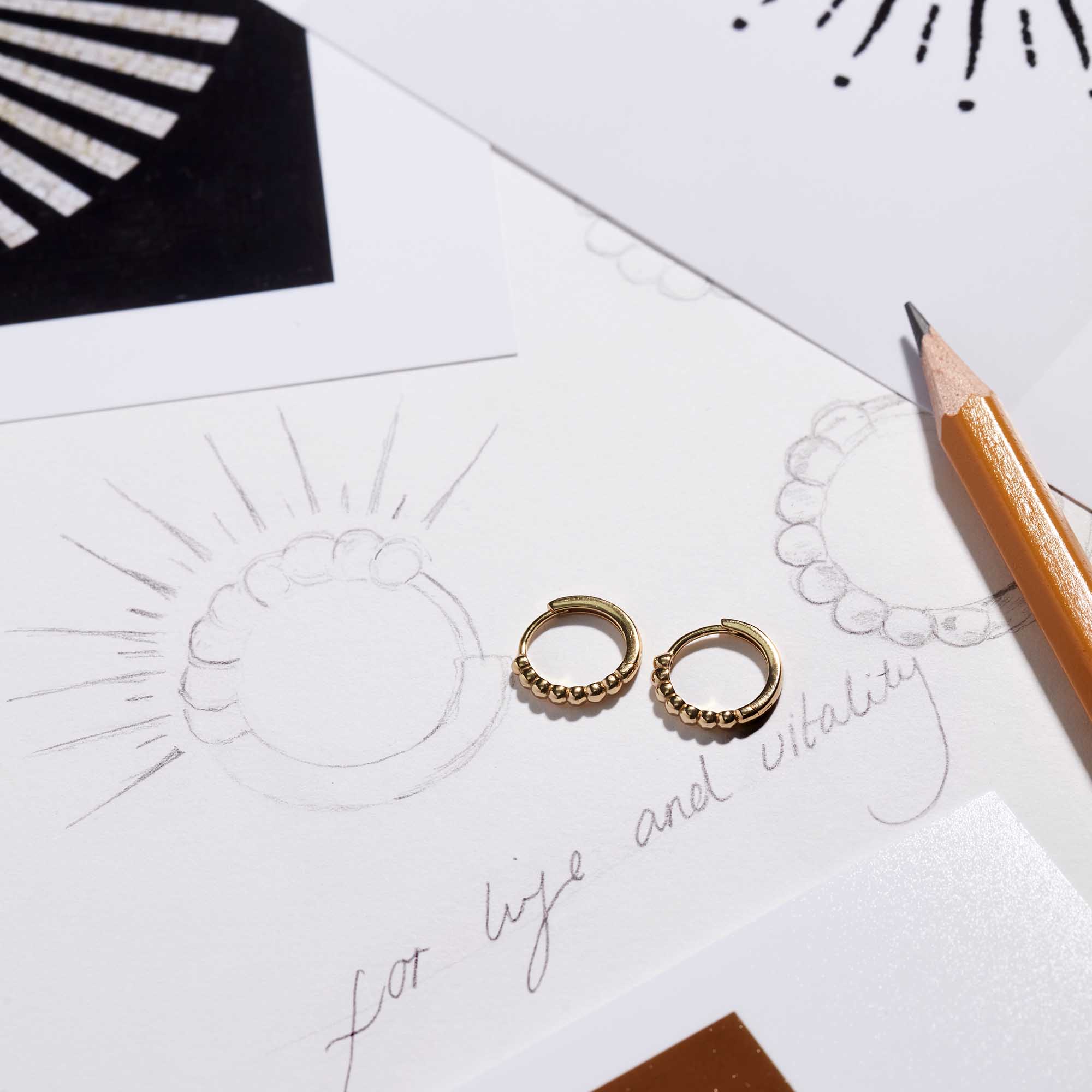 Mini Sun Hoops Gold - Image 3