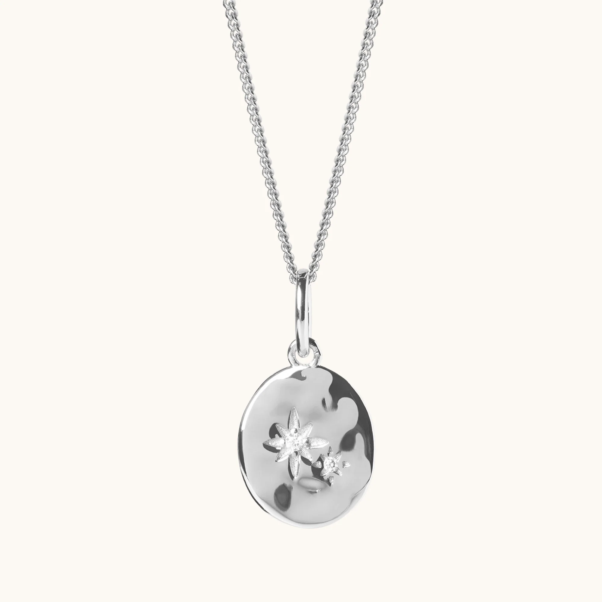 Mother and Child Necklace Silver