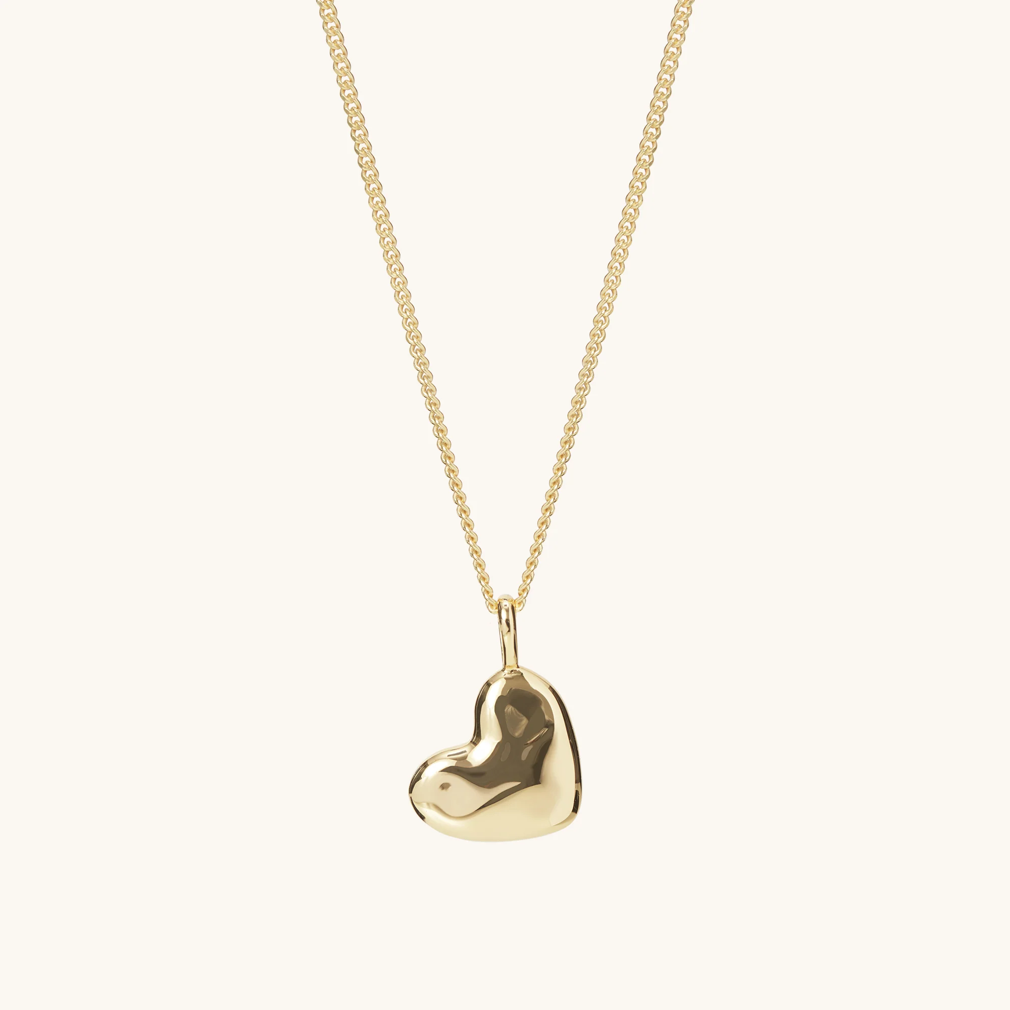 Organic Heart Necklace Gold