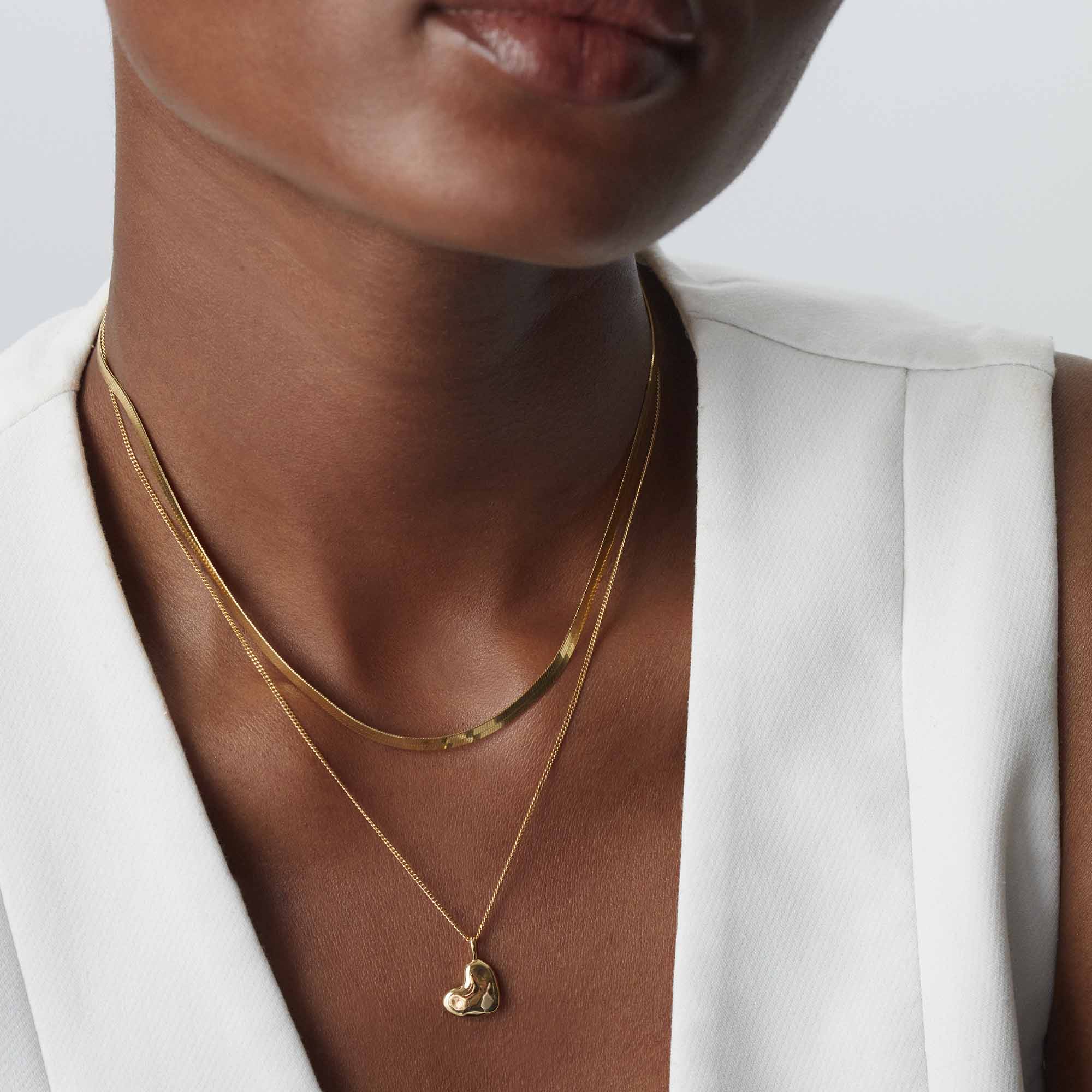 Organic Heart Necklace Gold - Image 4