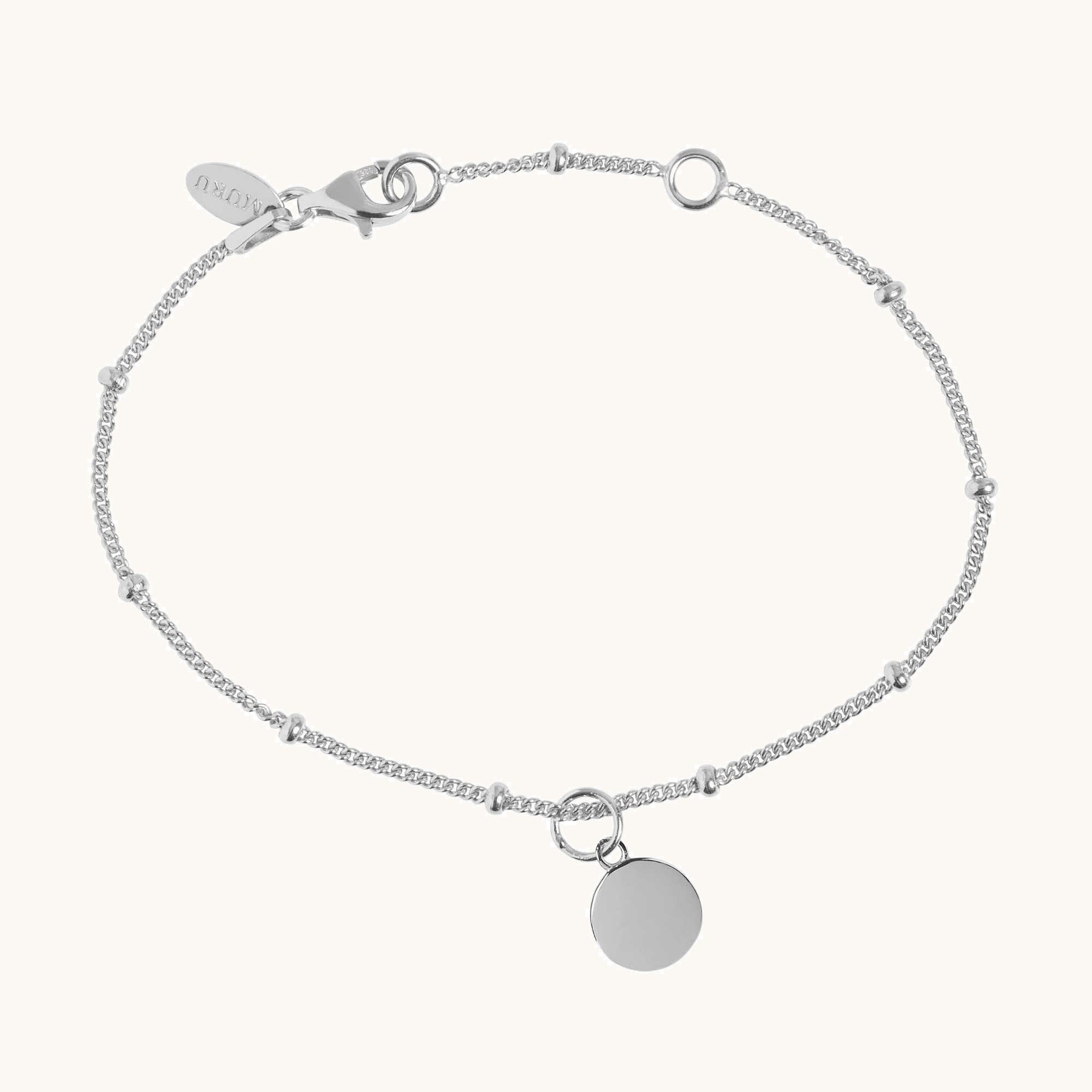 Mini Disc Bead Bracelet Silver