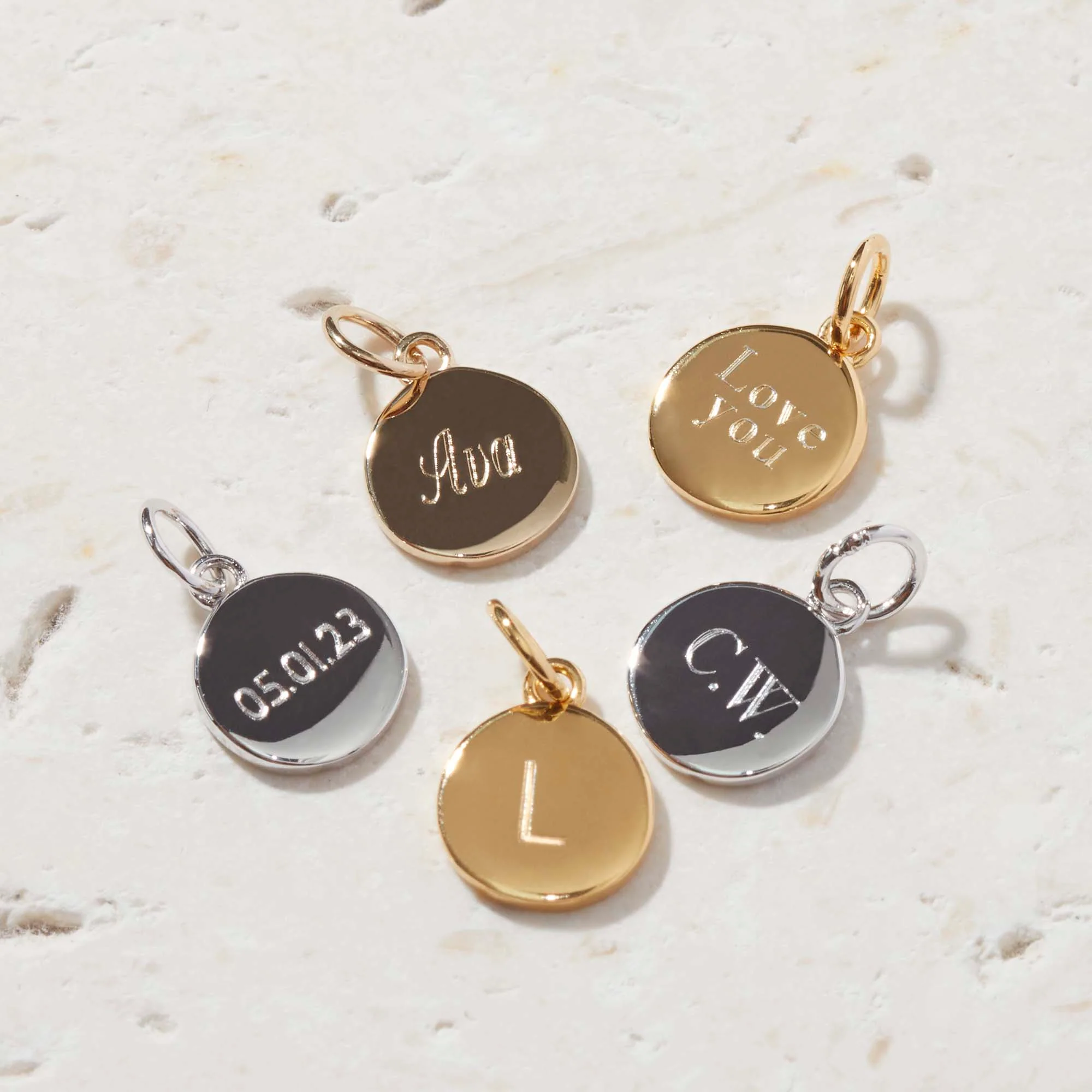 Mini Disc Initial Anklet Gold - Image 3