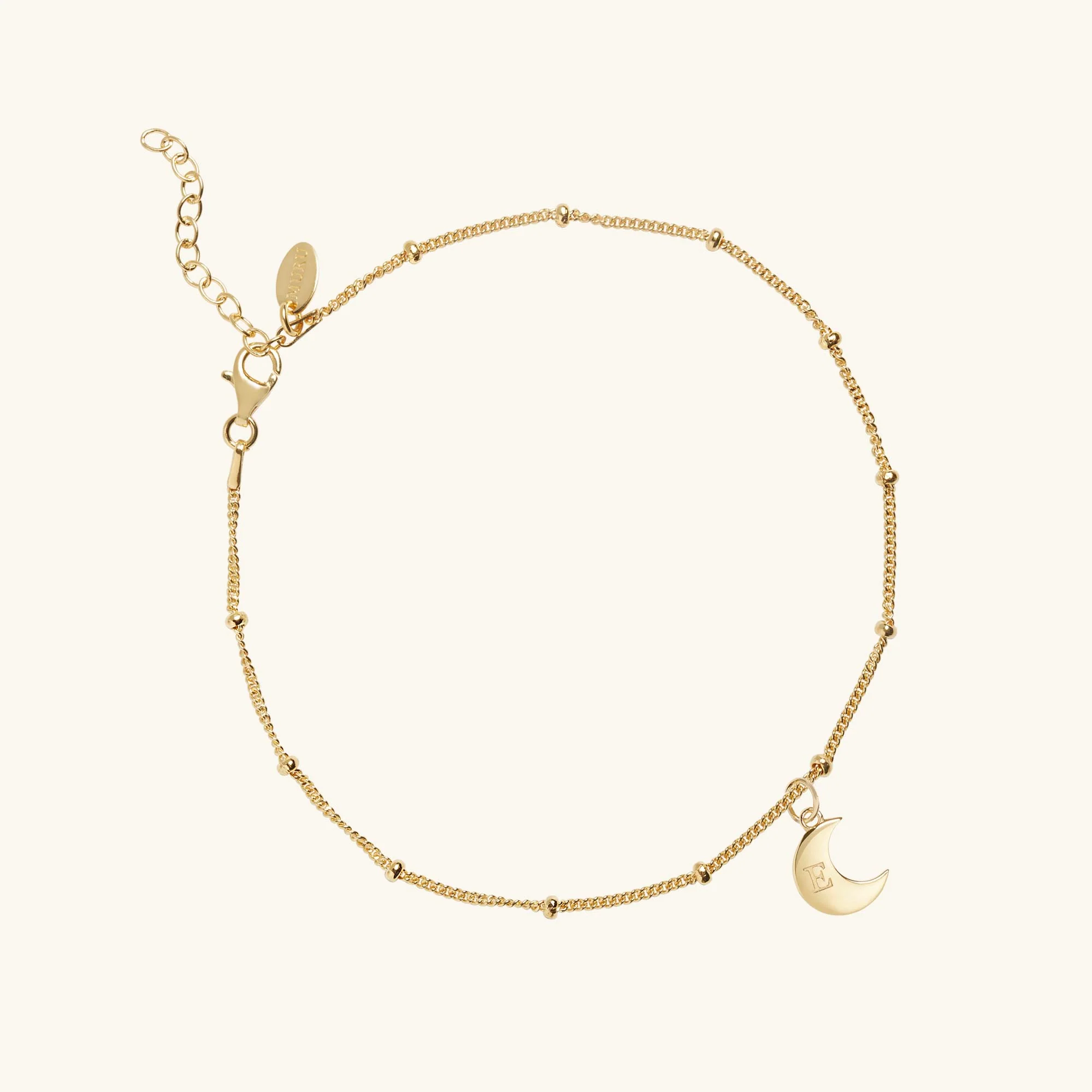 Personalised Moon Anklet Gold