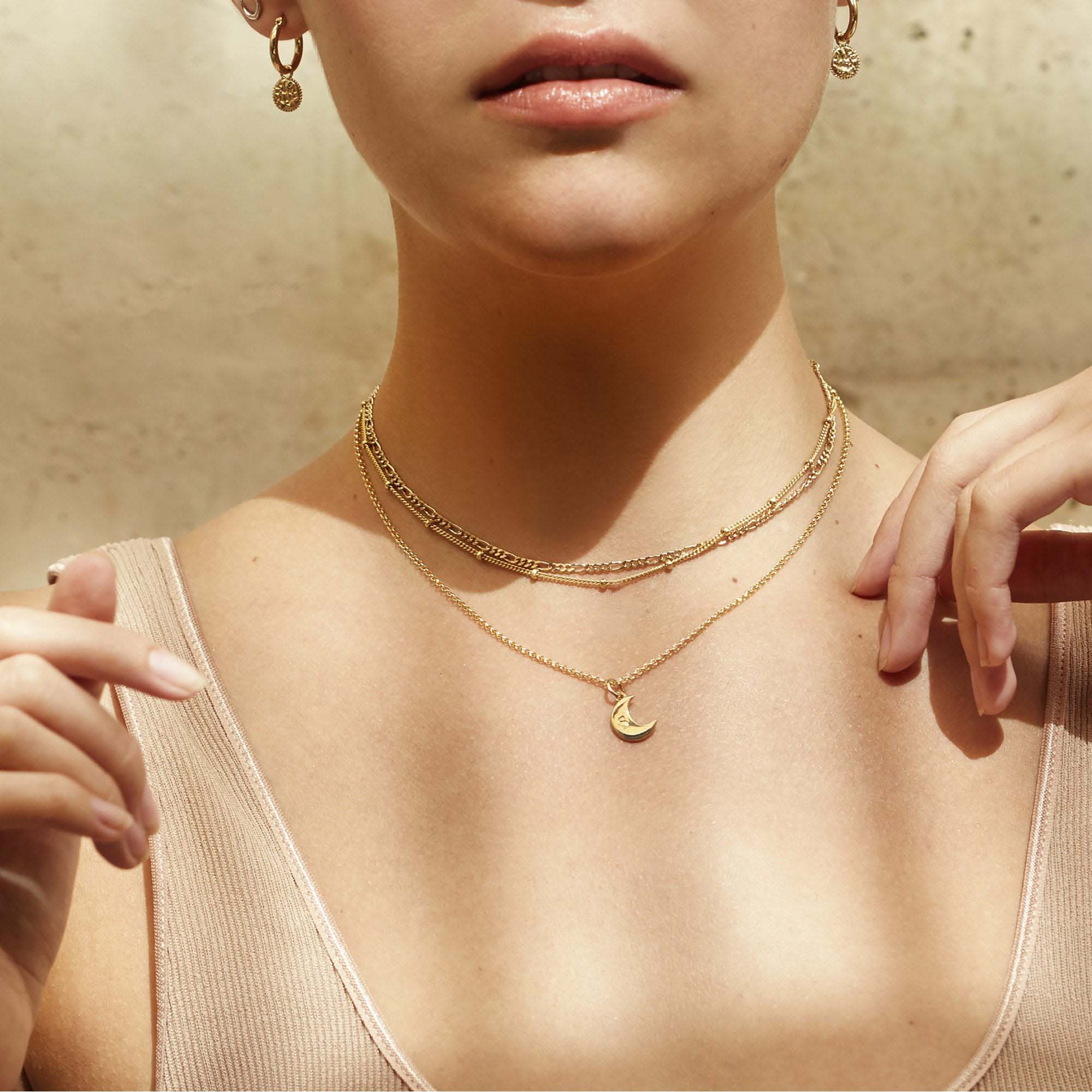Personalised Moon Pendant Gold - Image 3
