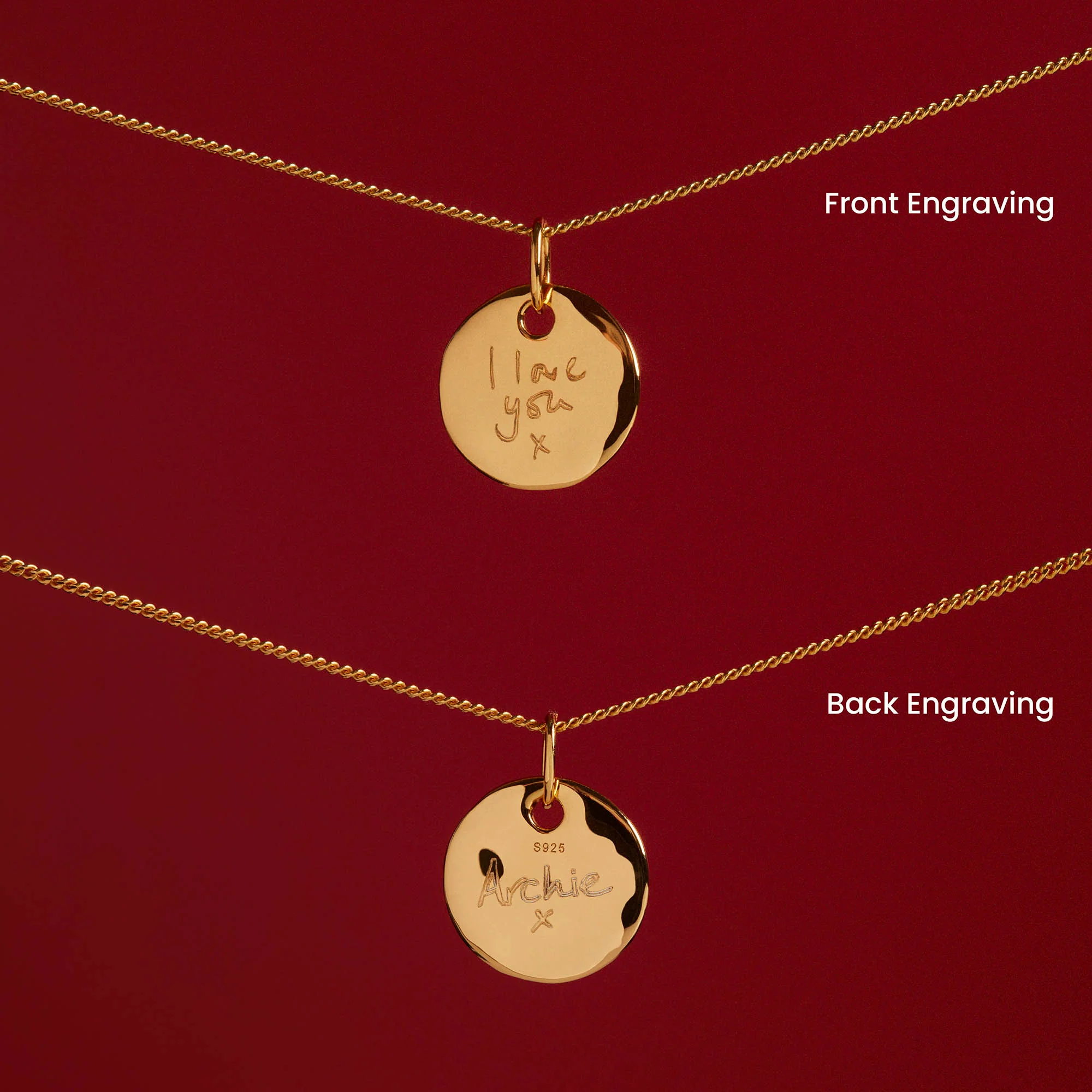 Ripple Disc Necklace Gold - Image 4